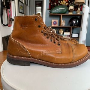 Pair of Thorogood horween leather boots size 11